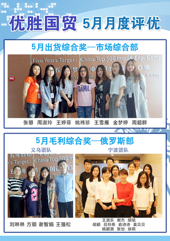 五月“j9九游会官方网站之星”获奖名单